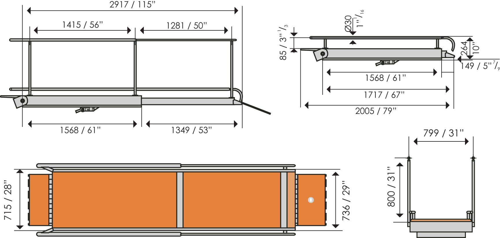 GANGWAY FOR CART / DISABLED PASSAGE 8998 XXL